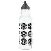 Zebra Print Polka Dots Edelstahlflasche (Rechts)