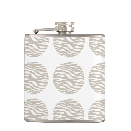 Zebra Print Polka Dots Flask Flachmann (Vorderseite)