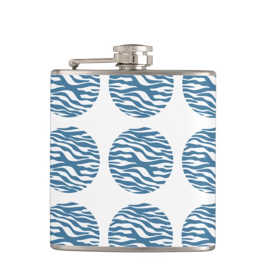 Zebra Print Polka Dots Flask Flachmann (Vorderseite)