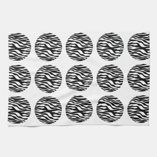 Zebra Print Polka Dots Handtuch (Horizontal)