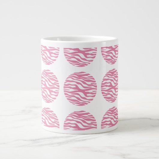 Zebra Print Polka Dots Jumbo Tasse (Vorderseite)