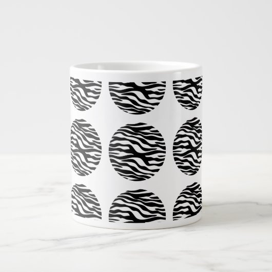 Zebra Print Polka Dots Jumbo Tasse (Vorderseite)