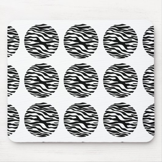 Zebra Print Polka Dots Mousepad (Vorne)