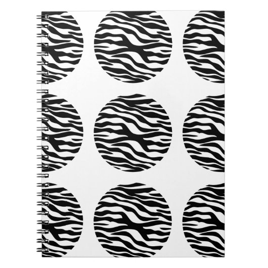 Zebra Print Polka Dots Notebook Notizblock (Vorderseite)