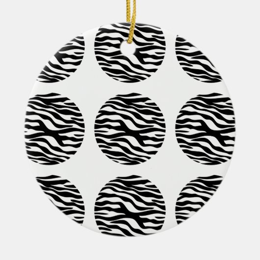 Zebra Print Polka Dots Ornament (Vorne)