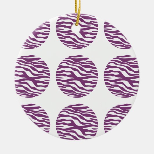 Zebra Print Polka Dots Ornament (Vorne)