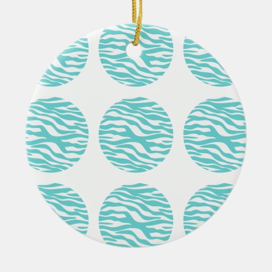 Zebra Print Polka Dots Ornament (Vorne)