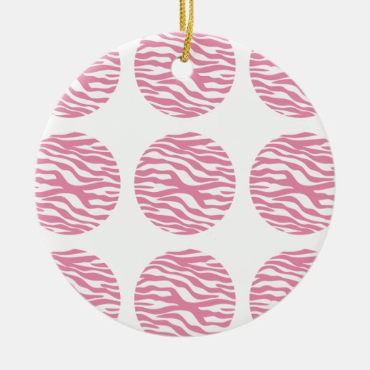 Zebra Print Polka Dots Ornament (Vorne)