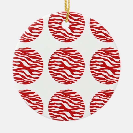 Zebra Print Polka Dots Ornament (Vorne)