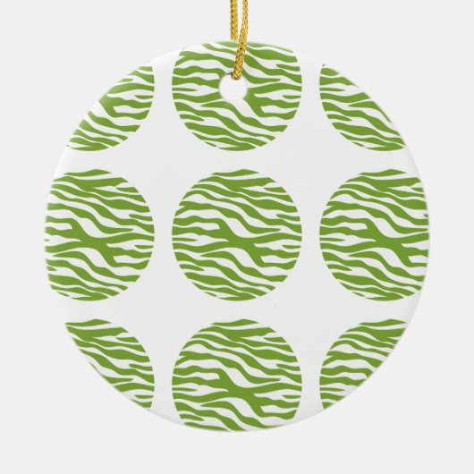 Zebra Print Polka Dots Ornament (Vorne)