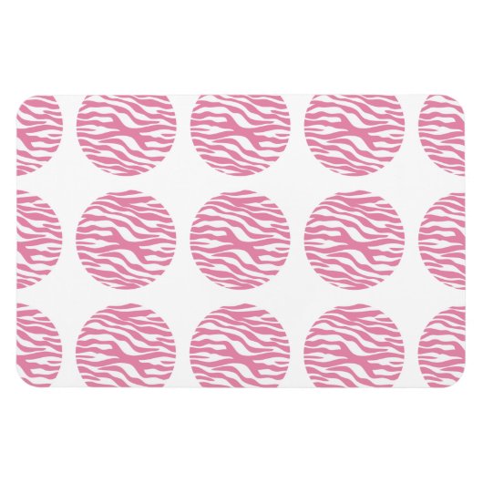 Zebra Print Polka Dots Premium Magnet (Horizontal)