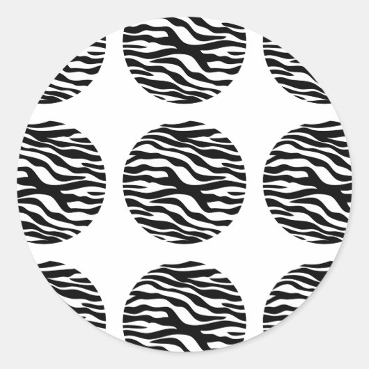 Zebra Print Polka Dots Stickers (Vorderseite)