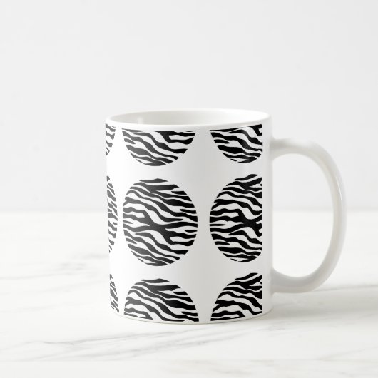 Zebra Print Polka Dots Tasse (Rechts)