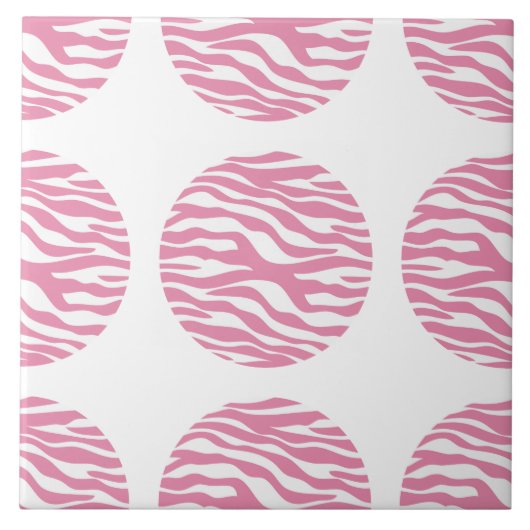 Zebra Print Polka Dots Tile Fliese (Vorderseite)