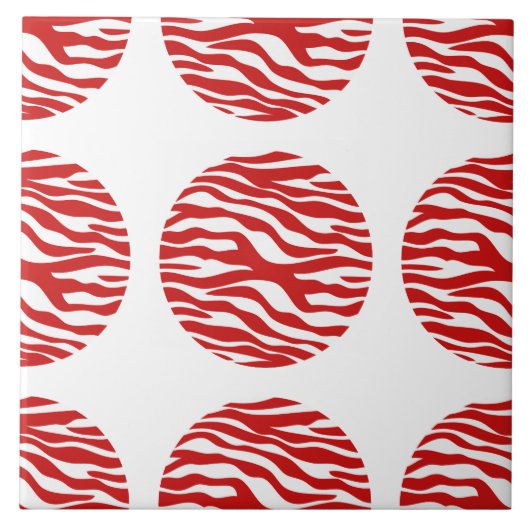 Zebra Print Polka Dots Tile Fliese (Vorderseite)
