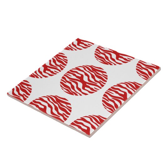 Zebra Print Polka Dots Tile Fliese (Seite)