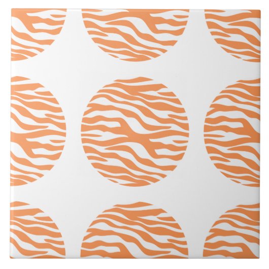Zebra Print Polka Dots Tile Fliese (Vorderseite)