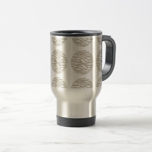 Zebra Print Polka Dots Travel Mug Reisebecher (VorderseiteRechts)