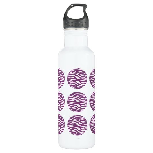 Zebra Print Polka Dots Trinkflasche (Vorderseite)
