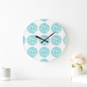 Zebra Print Polka Dots Wall Clock Große Wanduhr (Zuhause)