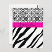 Zebra Print Postkarte (Vorne/Hinten)