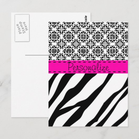 Zebra Print Postkarte (Vorne/Hinten)