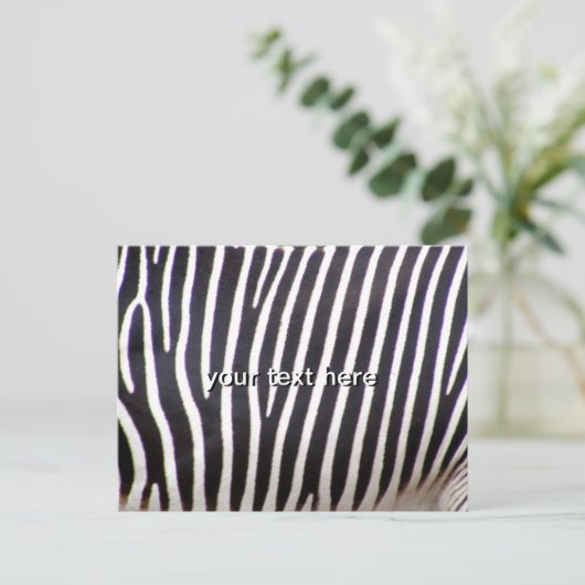 Zebra Print Postkarte (Stehend Vorderseite)