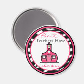 Zebra Print Pre-K Teacher Magnet (Vorderseite/Rückseite)