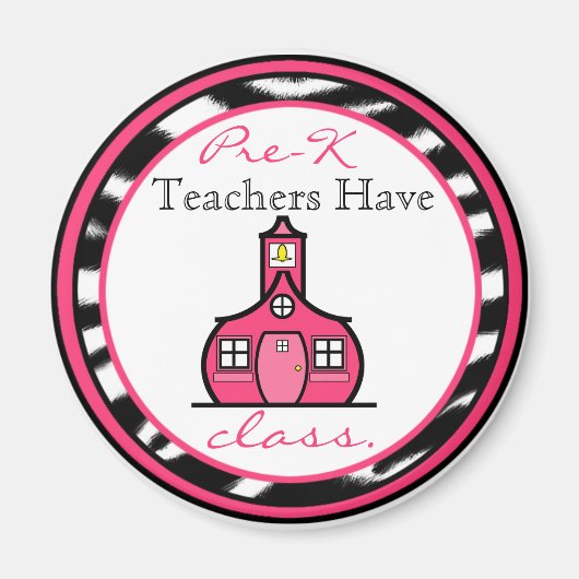 Zebra Print Pre-K Teacher Magnet (Vorne)