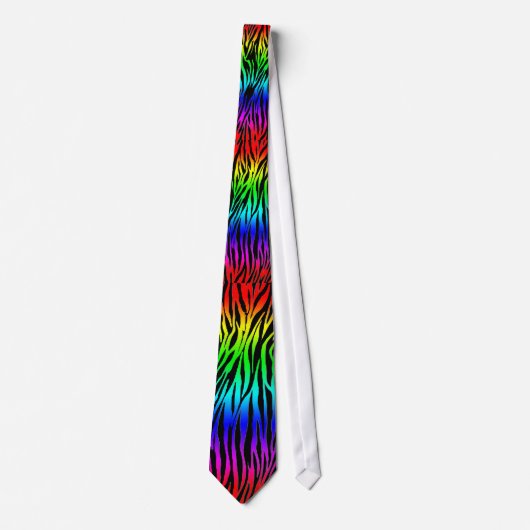 Zebra Print RAINBOIN NEON RAVE KRAWATTE (Vorderseite)