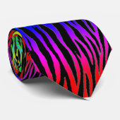 Zebra Print RAINBOIN NEON RAVE KRAWATTE (Gerollt)
