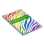 Zebra Print Rainbow Green Personalisiertes Noteboo Notizblock (Rechte Seite)