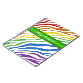 Zebra Print Rainbow Green Personalisiertes Noteboo Notizblock (Linke Seite)