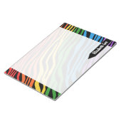 Zebra Print Rainbow Mix Personalisiert Notepad Notizblock (angewinkelt)