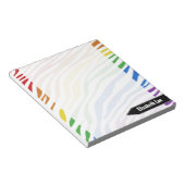 Zebra Print Rainbow Mix Personalisiert Notepad Notizblock (angewinkelt)