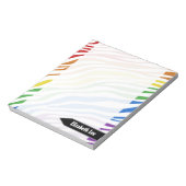 Zebra Print Rainbow Mix Personalisiert Notepad Notizblock (Rotiert)