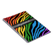 Zebra Print Rainbow Mix Personalisiertes Notebook Notizblock (Rechte Seite)
