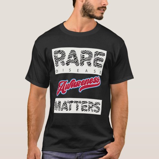 Zebra Print Rare Disease Awareness Matters Tri blo T-Shirt (Vorderseite)