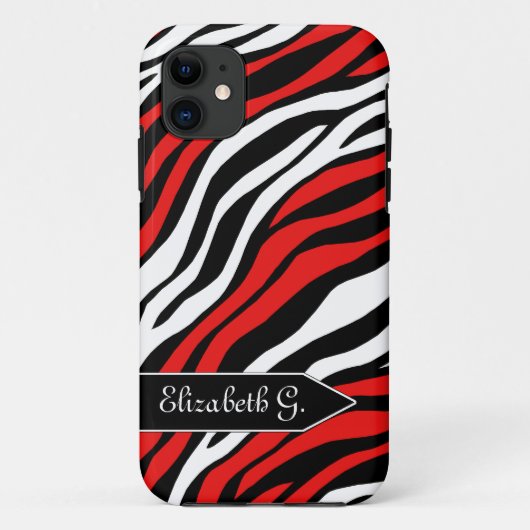 Zebra Print Red Mix iPhone 5 Fall Case-Mate iPhone Hülle (Rückseite)