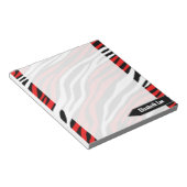 Zebra Print Red Mix Personalisiert Notepad Notizblock (angewinkelt)