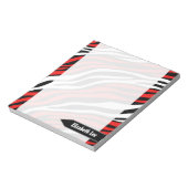 Zebra Print Red Mix Personalisiert Notepad Notizblock (Rotiert)