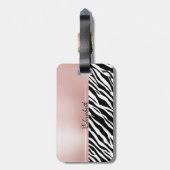 Zebra Print, Ribbon Bow, Frauen Silhouette Gepäckanhänger (Rückseite vertikal)