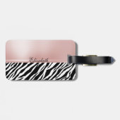 Zebra Print, Ribbon Bow, Frauen Silhouette Gepäckanhänger (Rückseite horizontal)