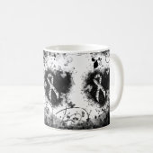 Zebra Print Ribbon Grunge Herz Kaffeetasse (VorderseiteRechts)