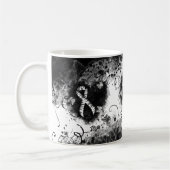 Zebra Print Ribbon Grunge Herz Kaffeetasse (Links)