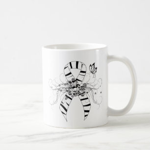 Zebra Print Ribbon mit Butterfly Kaffeetasse