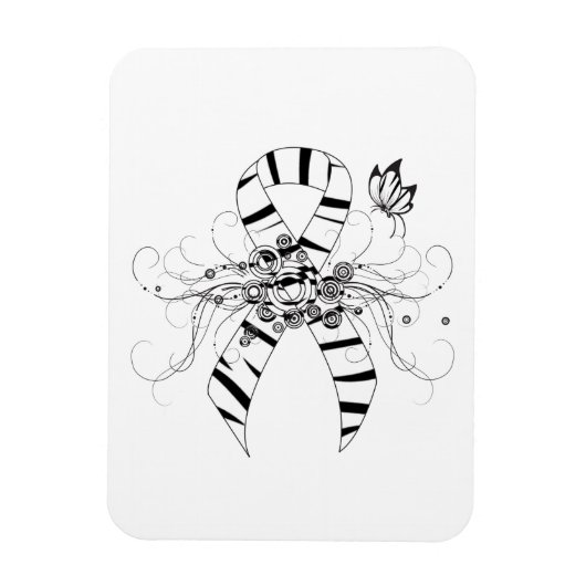 Zebra Print Ribbon mit Butterfly Magnet (Vertikal)