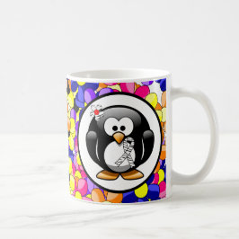 Zebra Print Ribbon Penguin Kaffeetasse