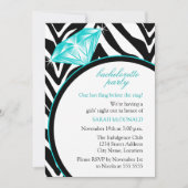 Zebra Print & Ring Junggeselinnen-Abschied Einladung (Vorderseite)