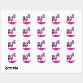 Zebra Print Roller Skate Geburtstag Gunst Sticker (Blatt)